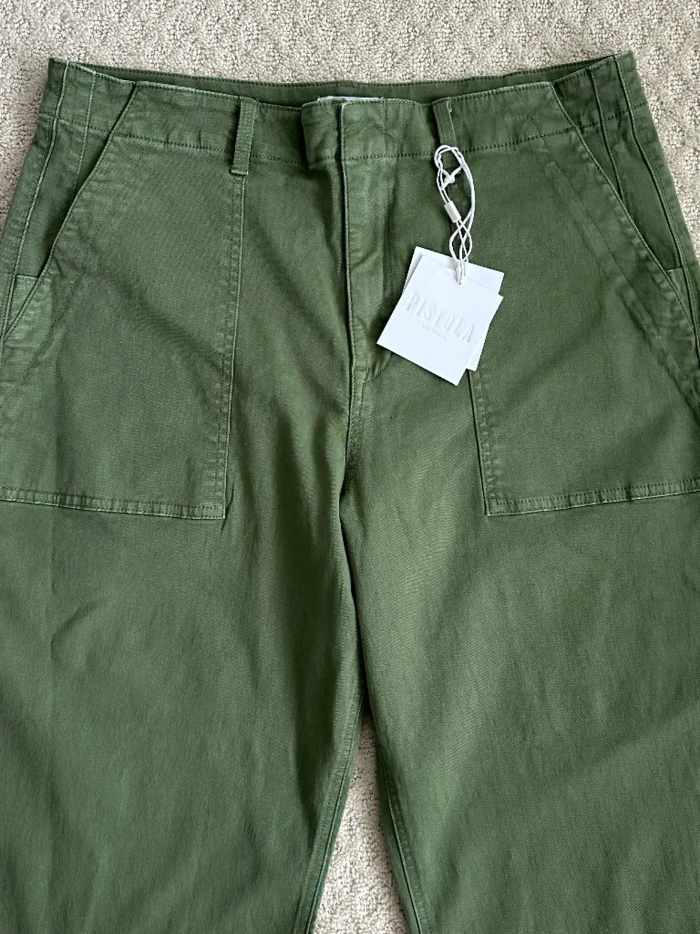 PISTOLA Sophia Wide Leg High-Rise Utility Pant Basil 33/US 16 Stretch Casual NWT - Picture 4 of 16